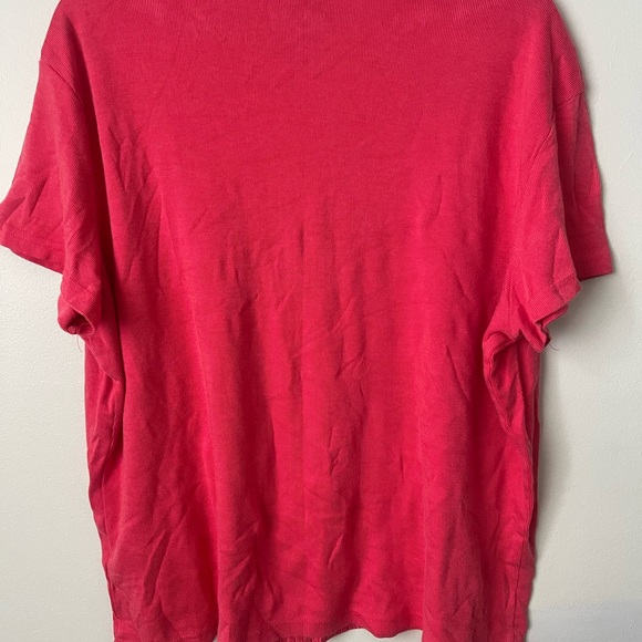 Pullover Sweater Top Lightweight Soft Comfy Plus Size XXL 2XL Blouse Coral 90s - Picture 5 of 5